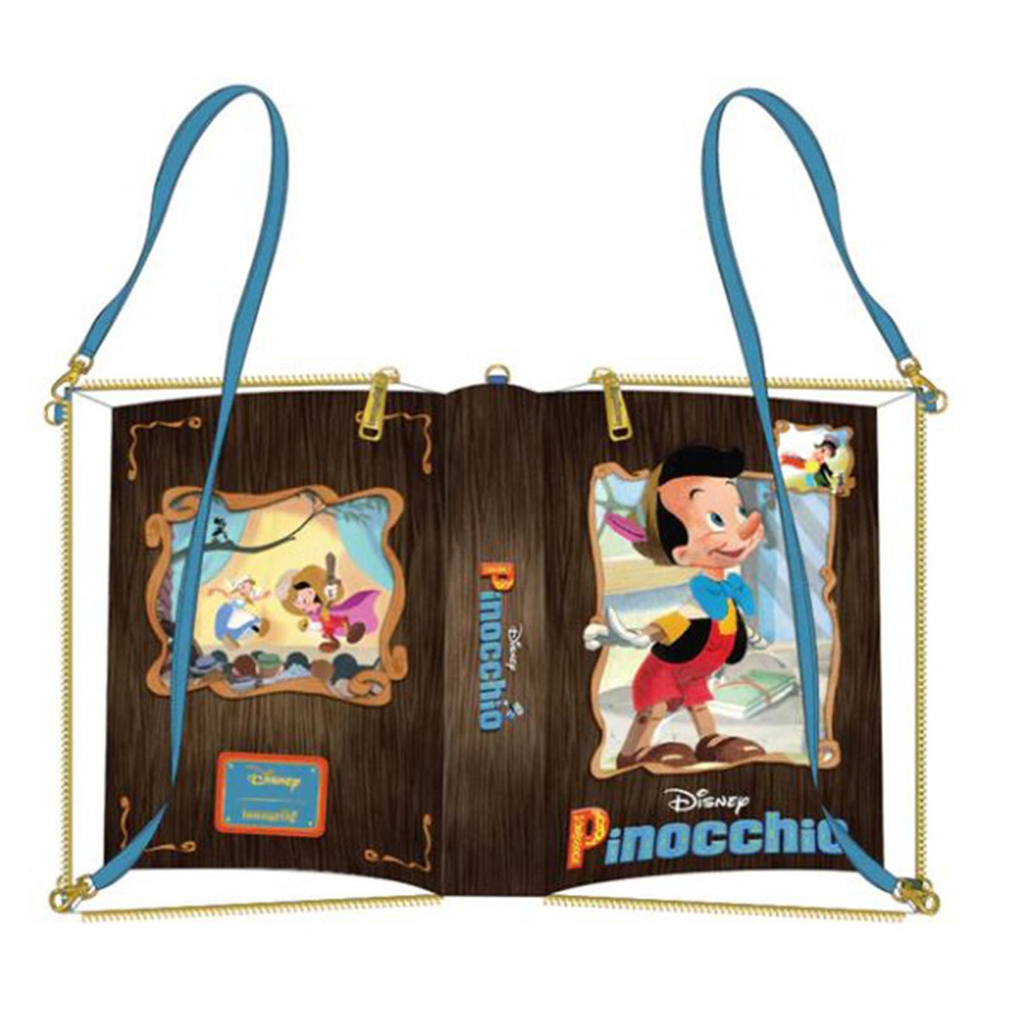 Loungefly Disney Classic Books Pinocchio Convertible Crossbody Bag Purse