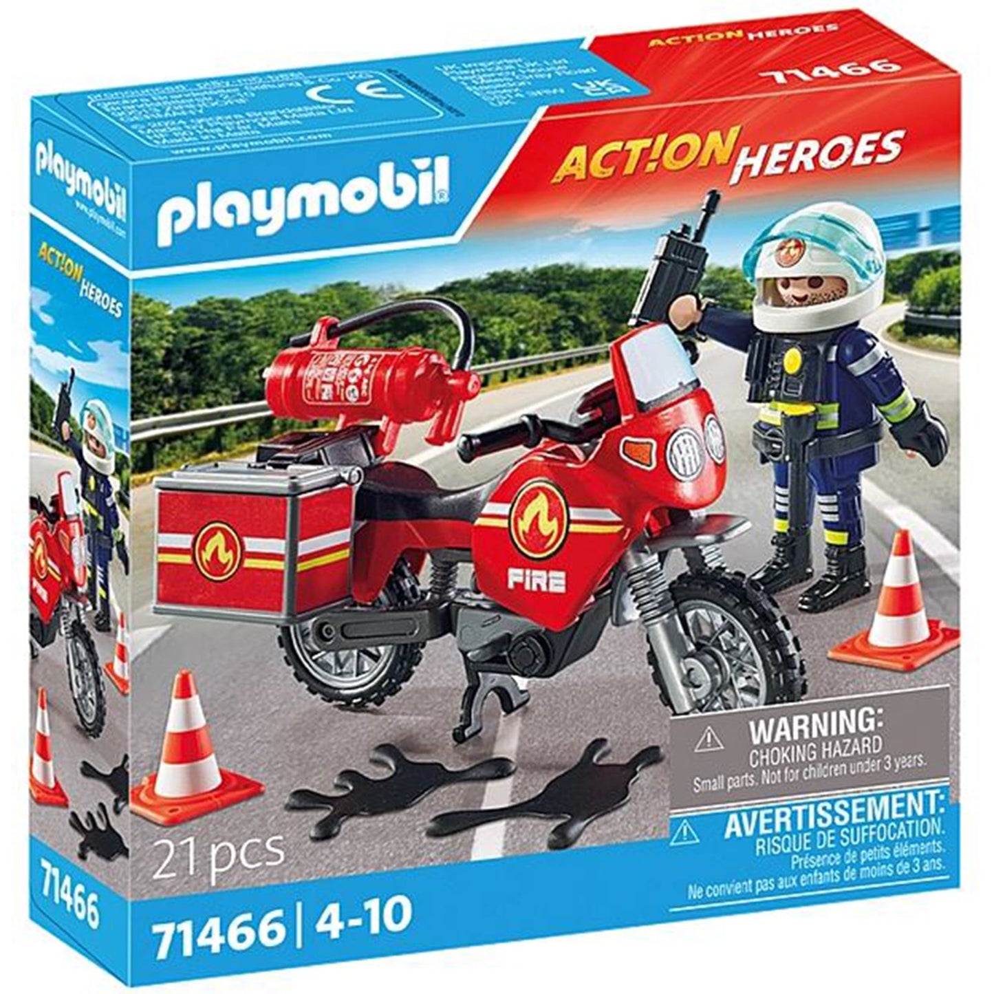 Playmobil Action Heroes Fire Motorcycle Building Set 71466