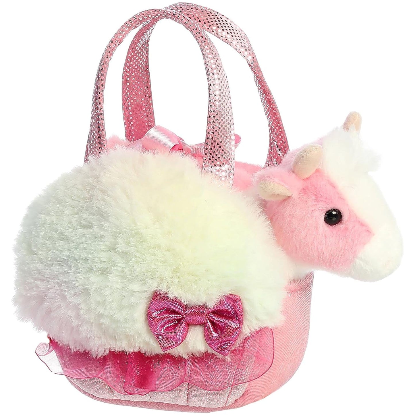 Aurora Fancy Pals Sweets Rainbow Pink Pet Carrier 6 Inch Plush