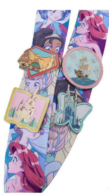 Loungefly Disney Princess Manga Style Lanyard With Cardholder