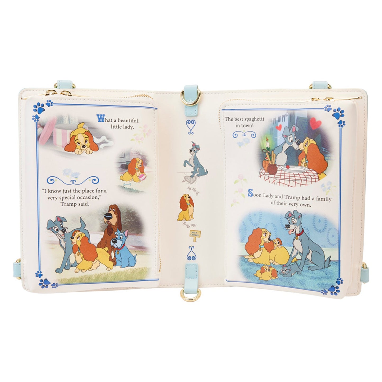 Loungefly Disney Lady And The Tramp Classic Book Convertible Crossbody Bag Purse