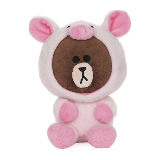 Gund Line Friends Piggy Brown Bear 7 Inch Plush Figure