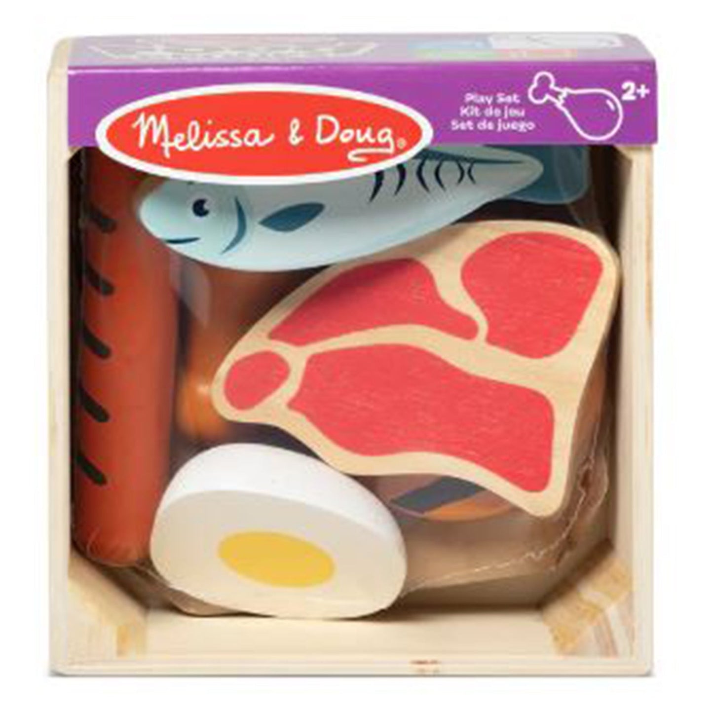 Melissa And Doug Wooden Food Groups Protein Plat Set