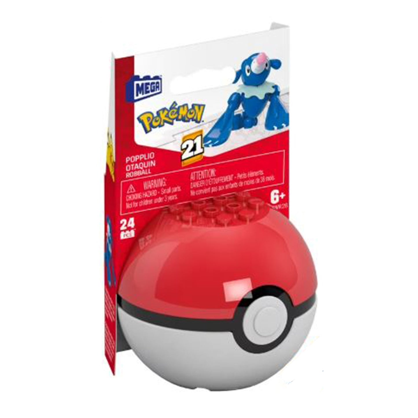 MEGA Pokemon Popplio With Poke Ball Building Set