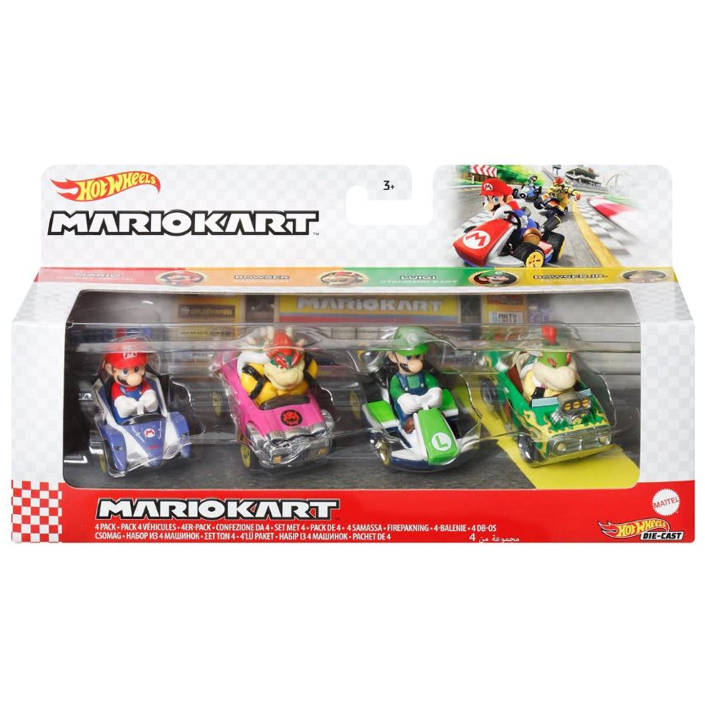 Mattel Hot Wheels Mario Kart 4 Vehicle Diecast Set