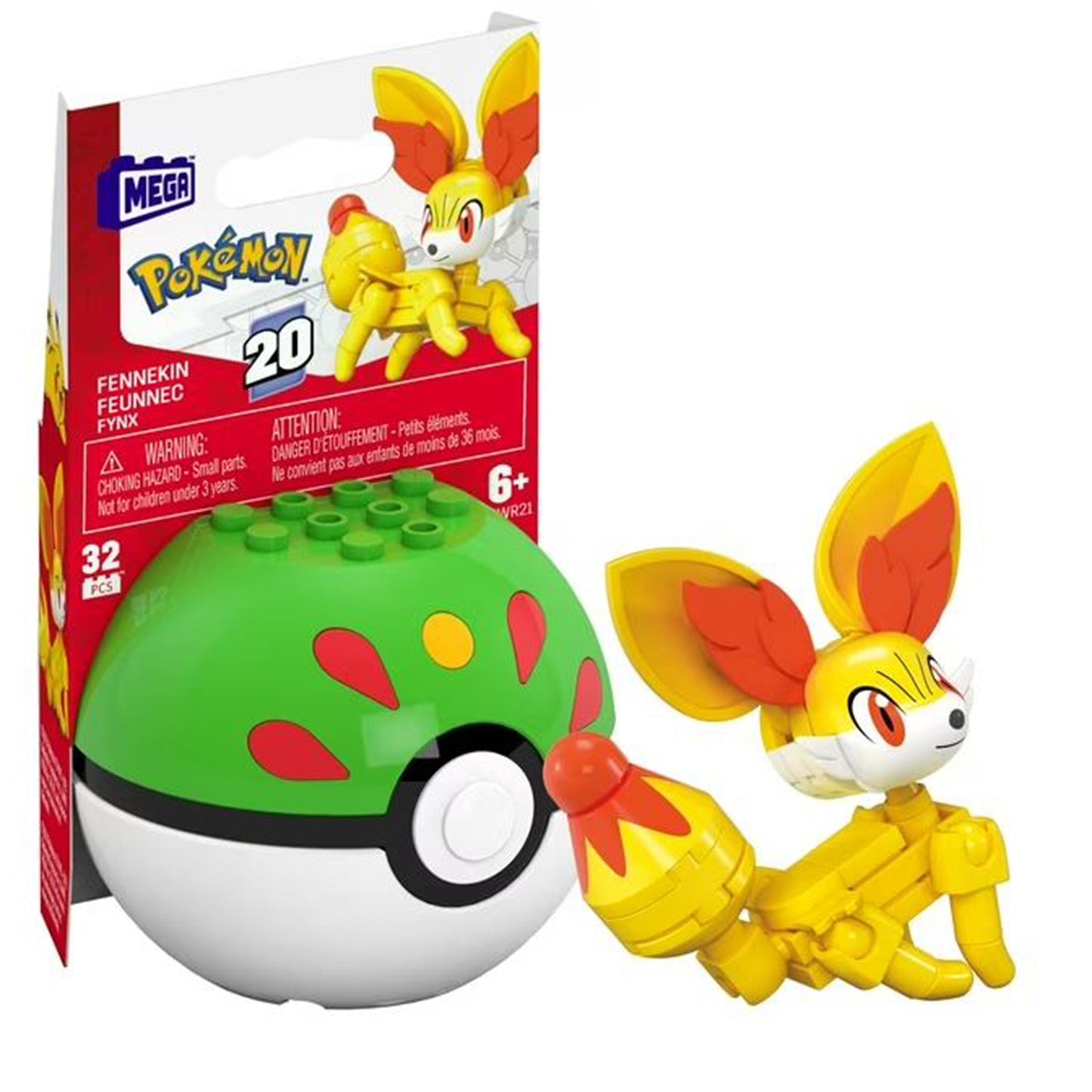 MEGA Pokemon Fennekin With Friend Ball Building Set