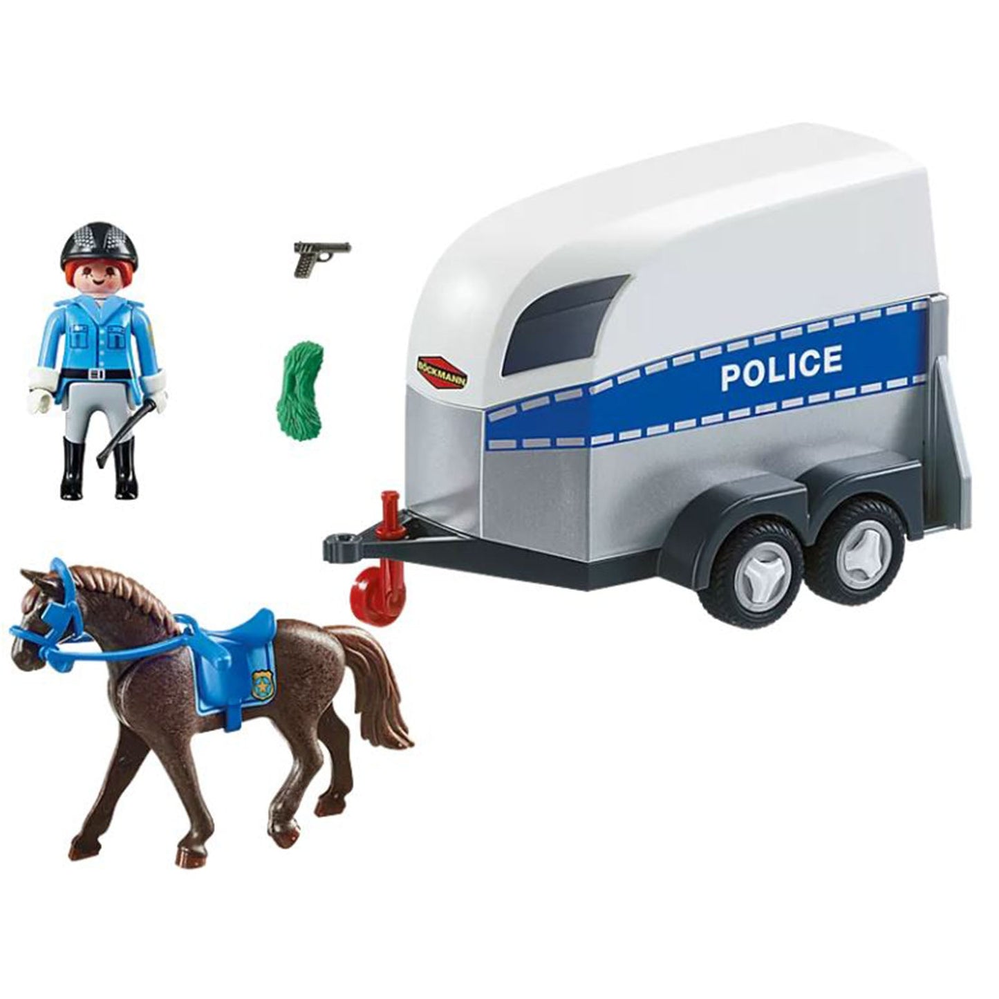 Playmobil City Action Police With Horse And Trailer Building Set 6922