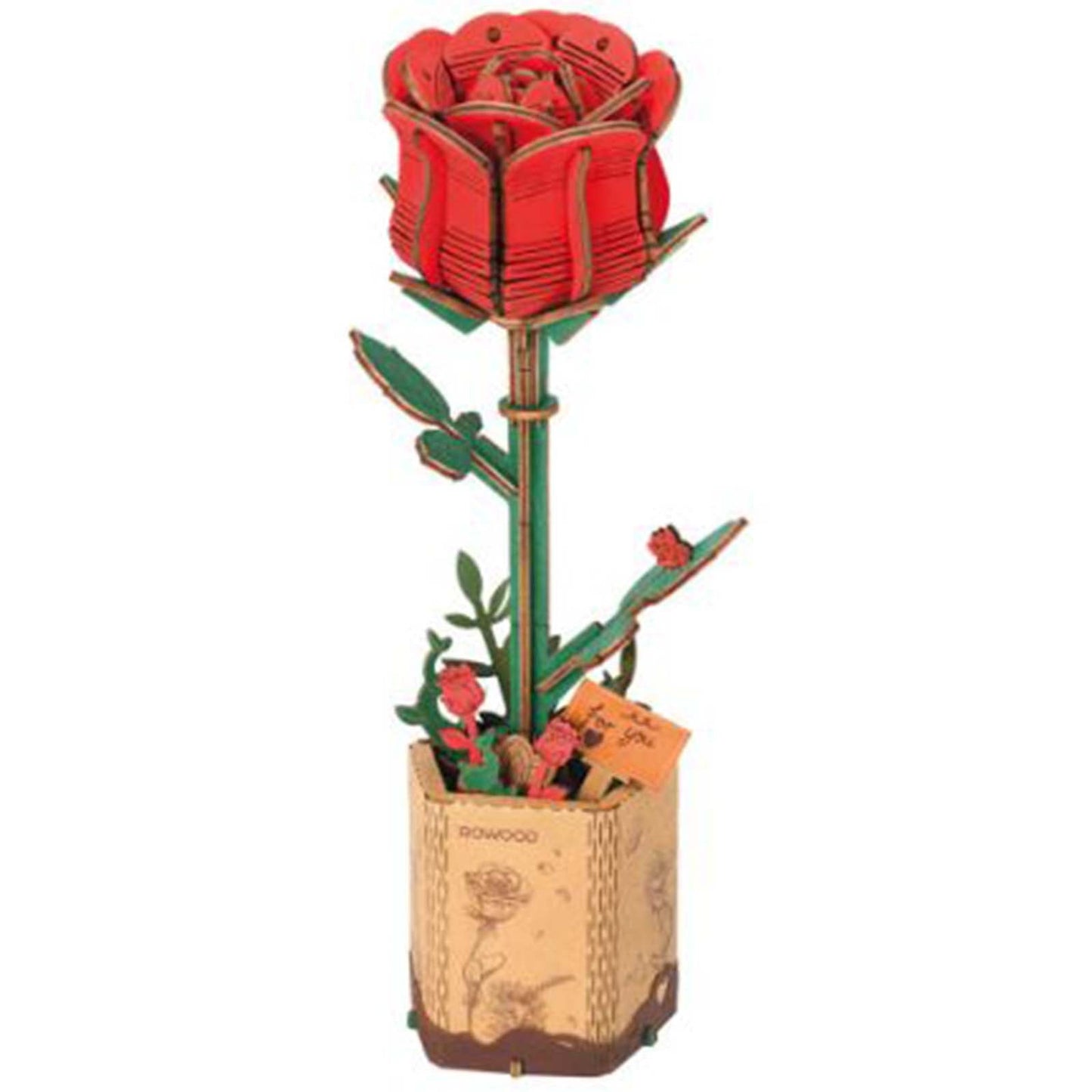 Robotime Rowood Red Rose Wooden Bloom Craft