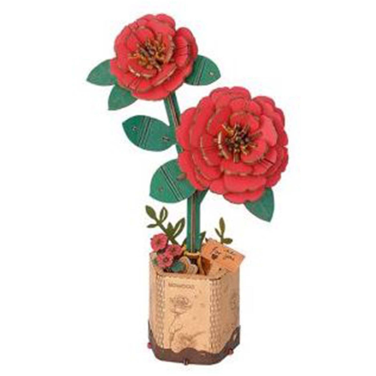 Robotime Rowood Red Camellia Wooden Bloom Craft