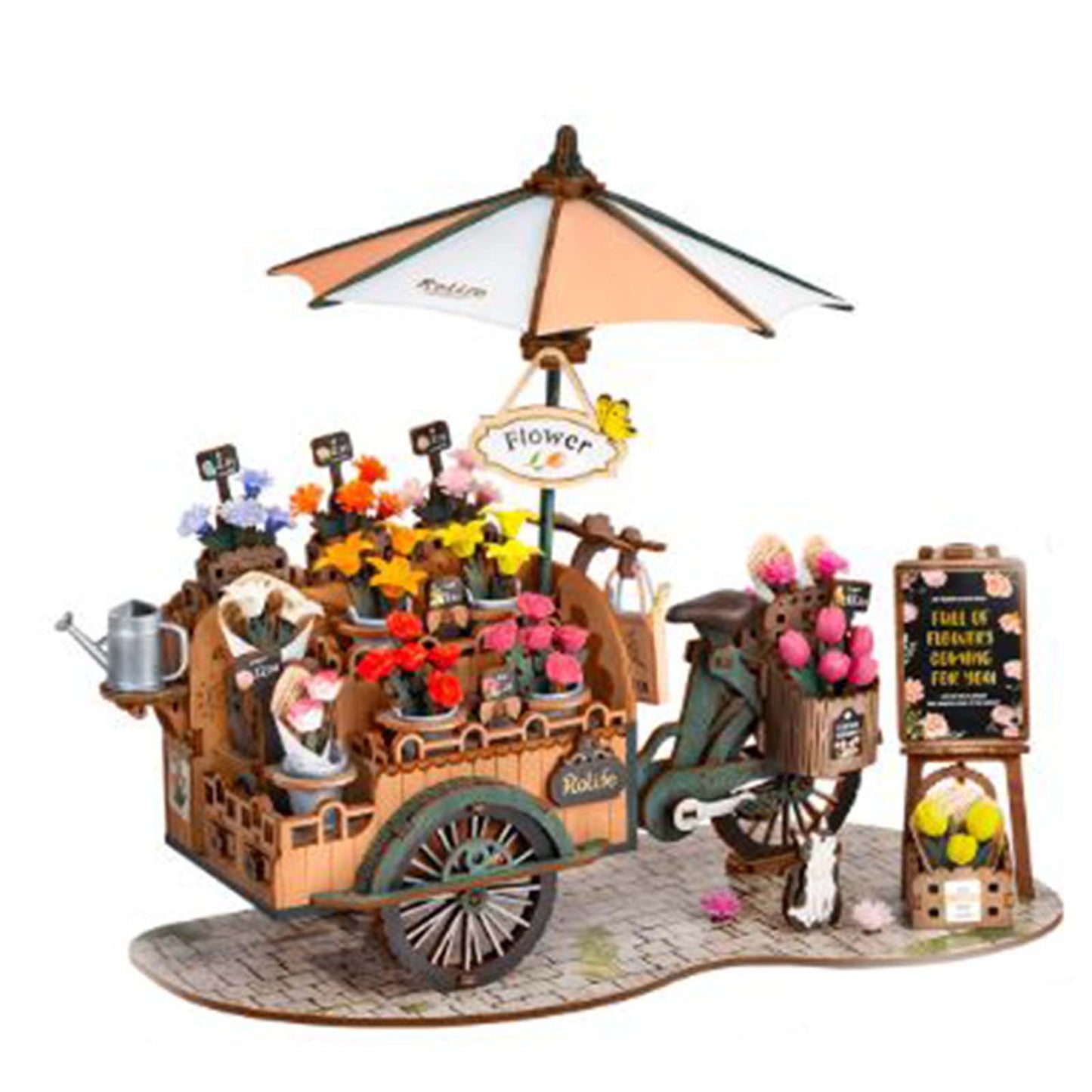 Robotime Rolife Blossom Cart 3D Puzzle Creation Set