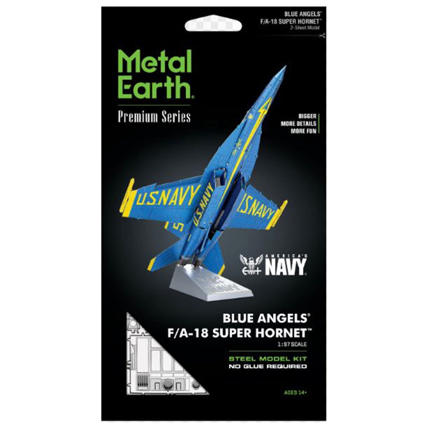 Metal Earth Iconx Navy Blue Angels FA-18 Super Hornet Model Kit