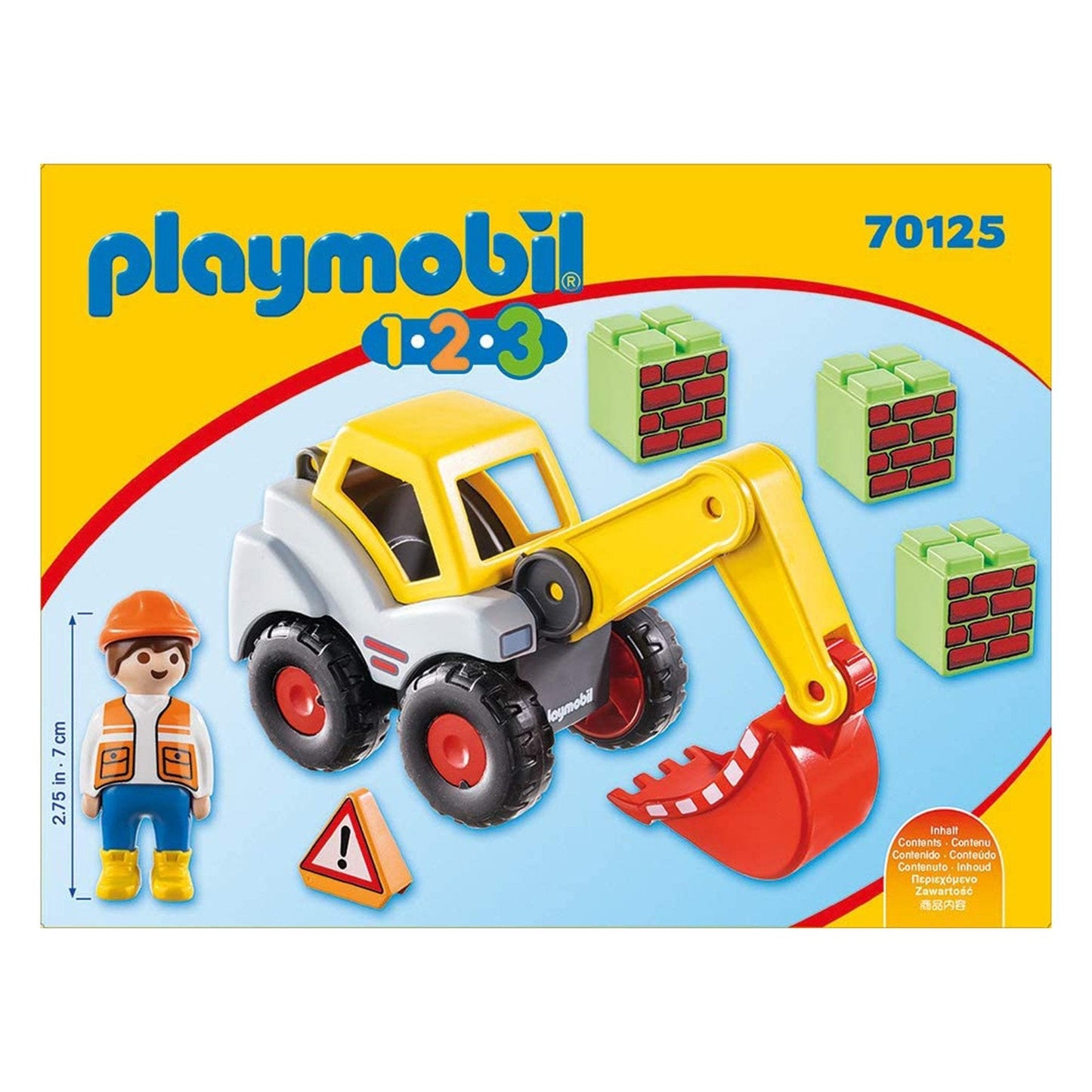 Playmobil 1-2-3 Shovel Excavator Building Set 70125