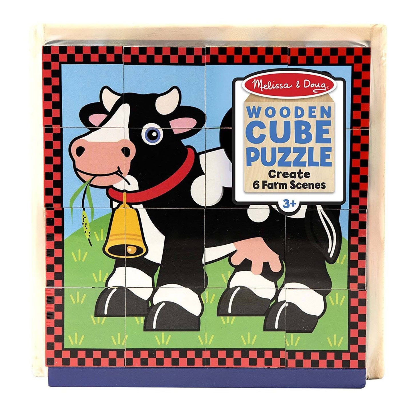 Melissa And Doug Farm Scenes Wooden Cube Puzzle