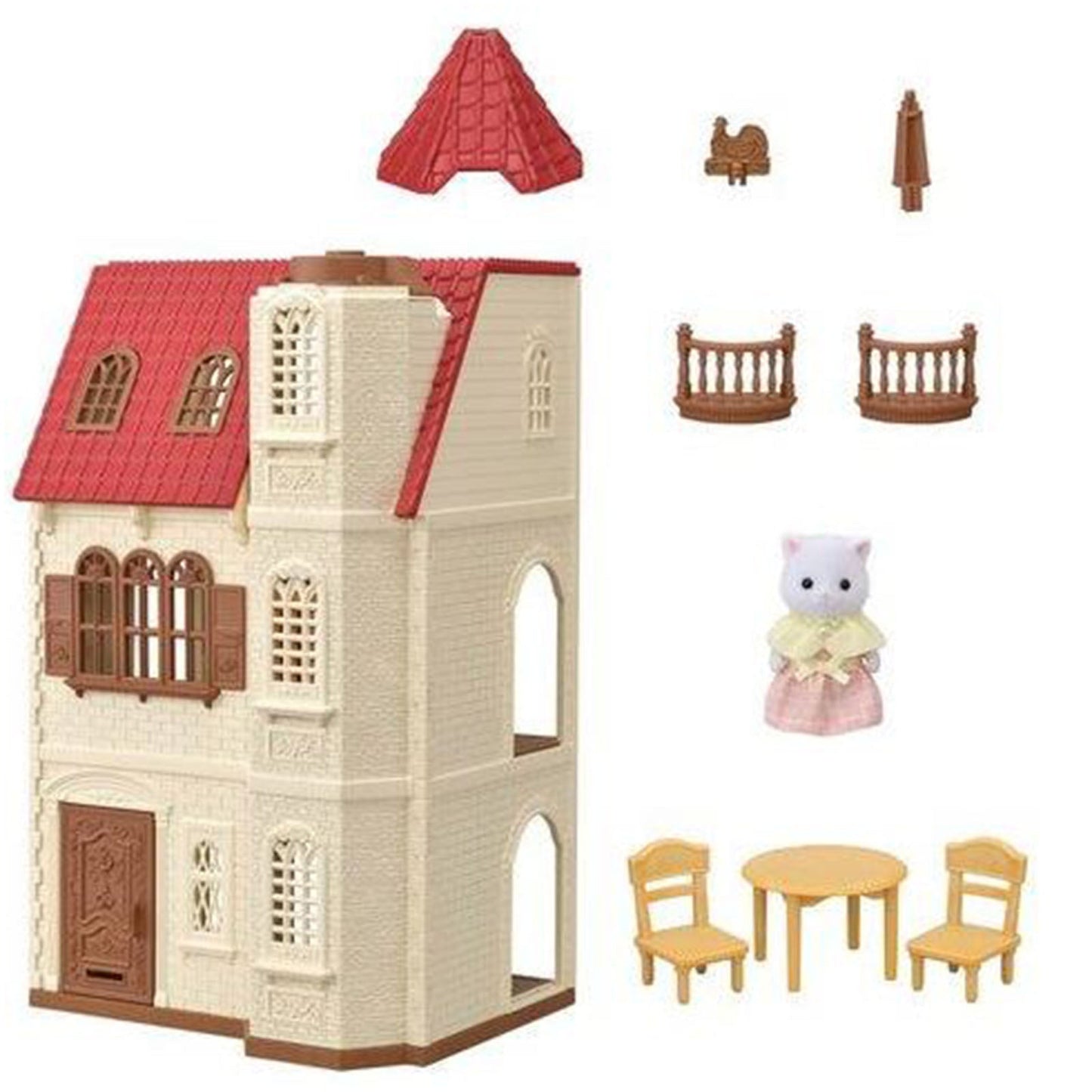 Calico Critter Red Roof Tower Home Playset CF1842