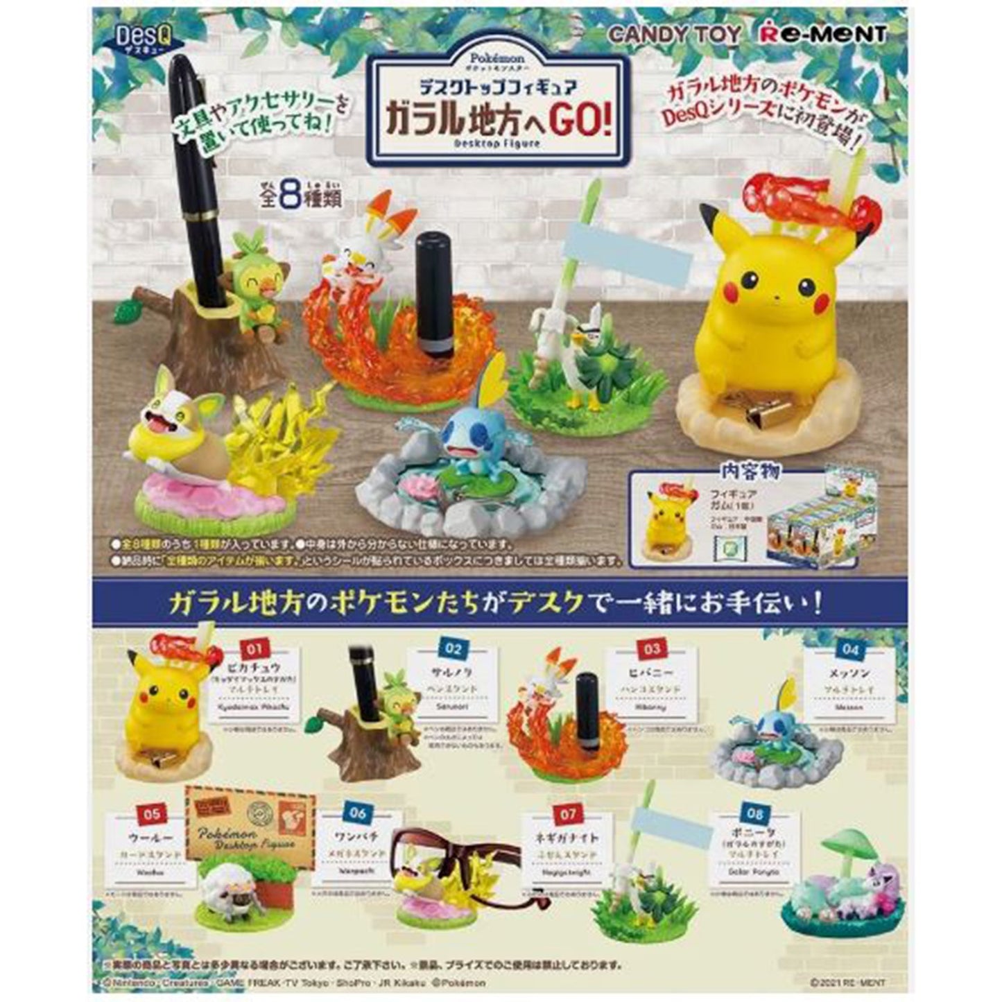 Pokemon Re-ment DesQ Go To The Galar Single Blind Box Desktop Figure