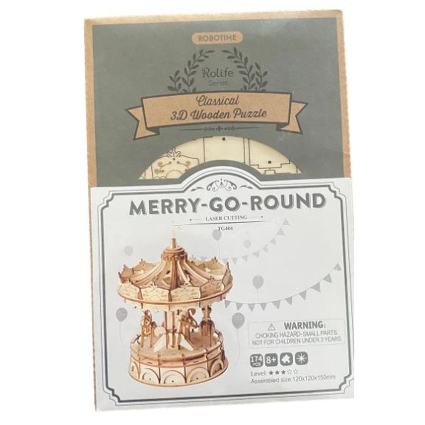 Robotime Rolife Classic Mery Go Round Wooden Puzzle Set