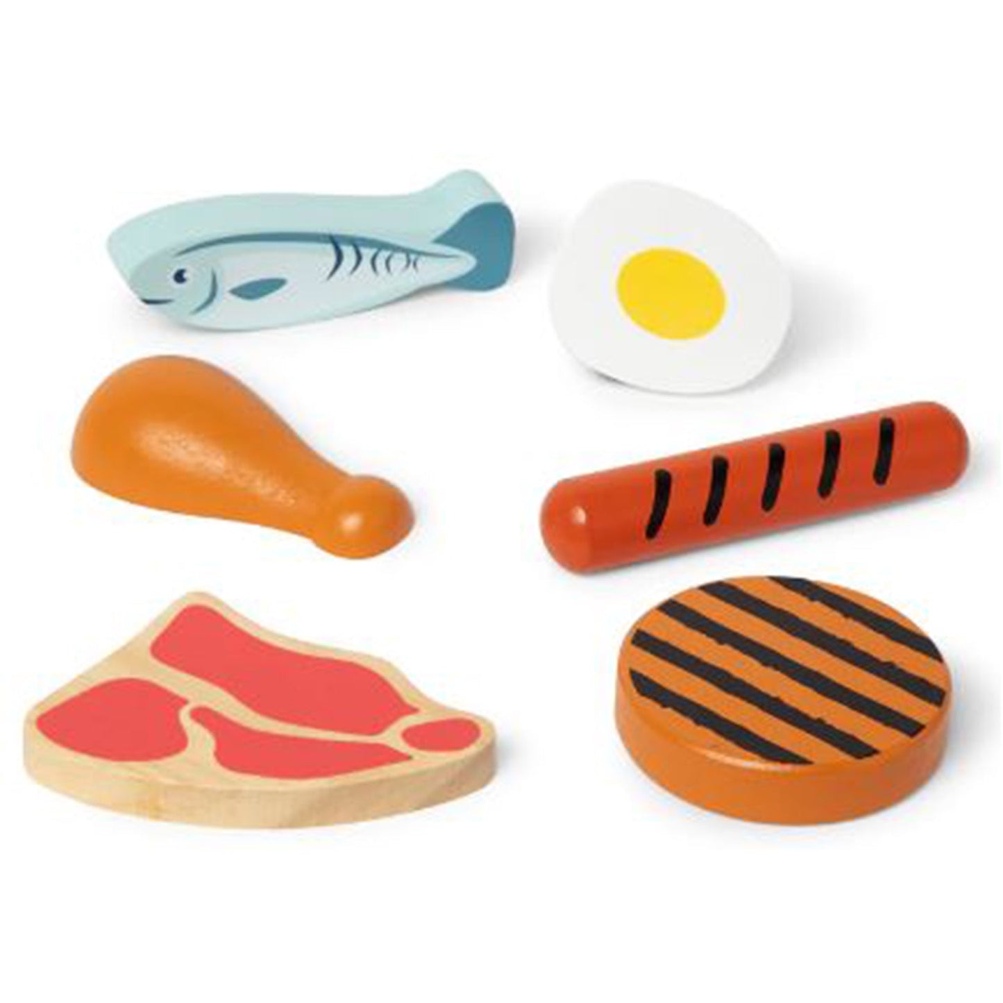 Melissa And Doug Wooden Food Groups Protein Plat Set