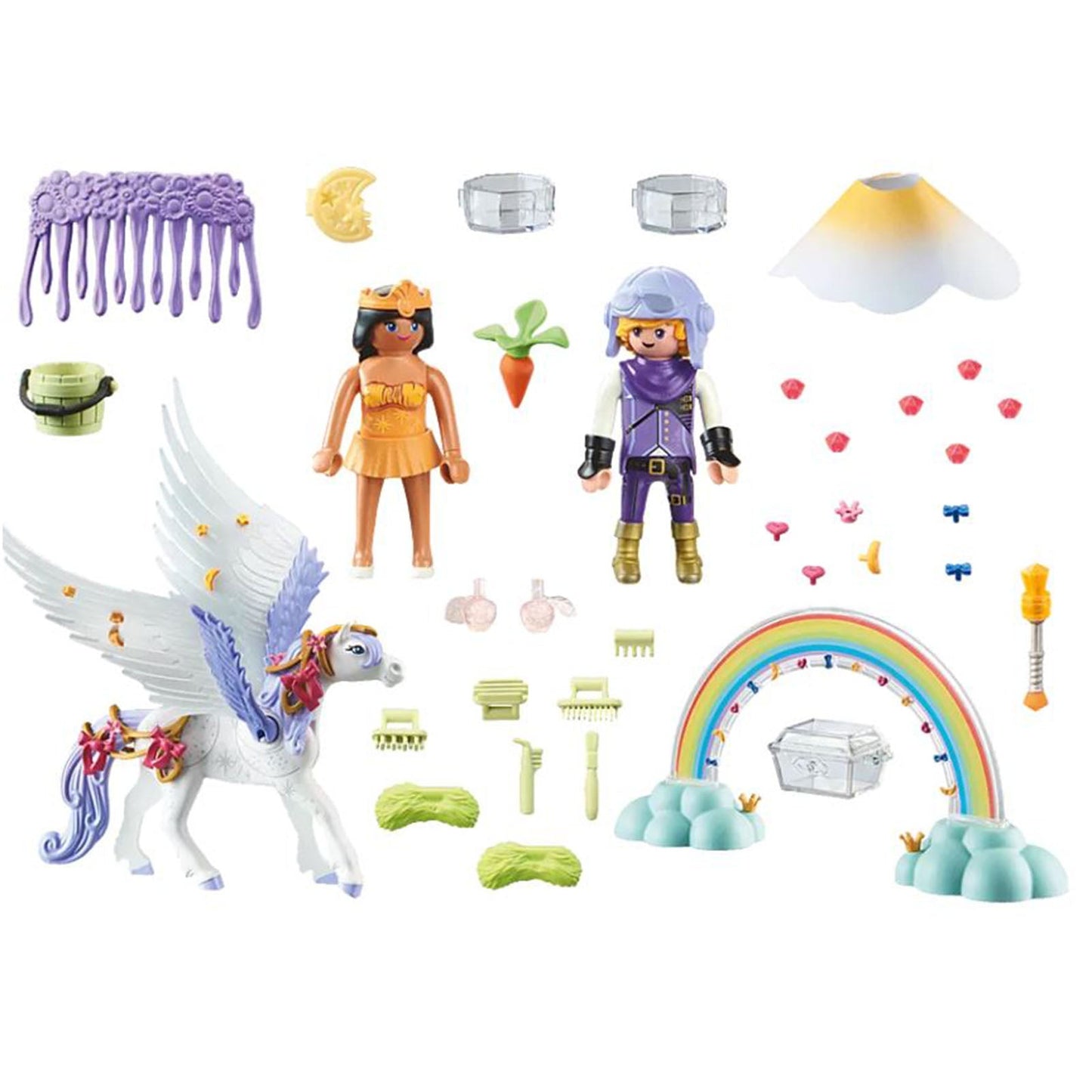 Playmobil Princess Magic Pegasus With Rainbow In The Clouds Building Set 71361