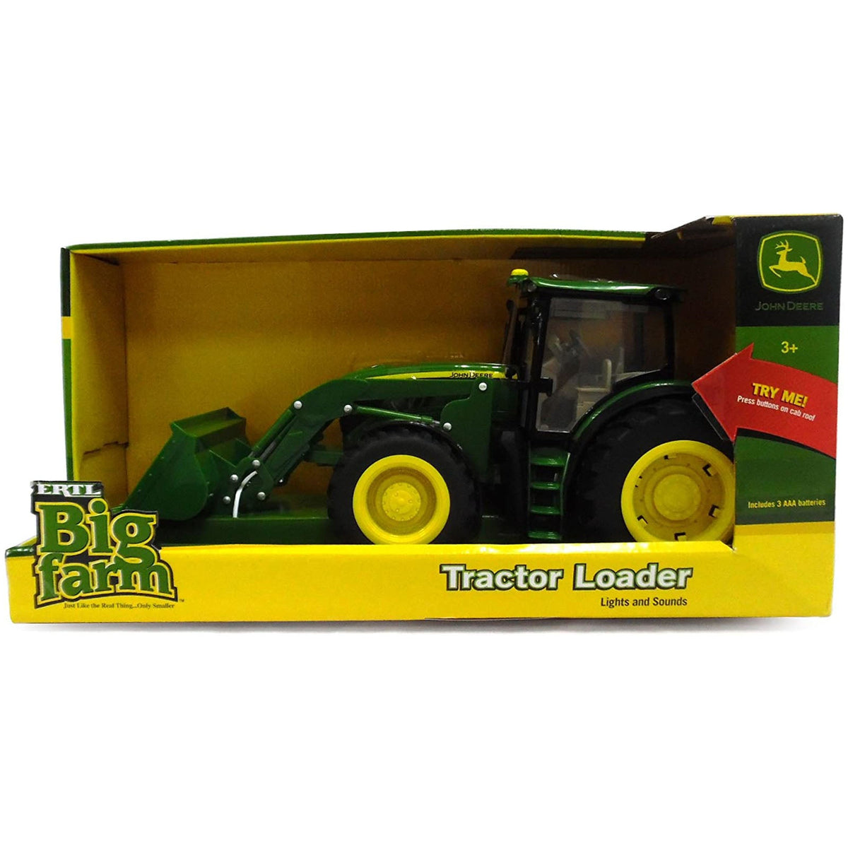 Tomy Big Farm John Deere 1/16 Scale Tractor With Loader