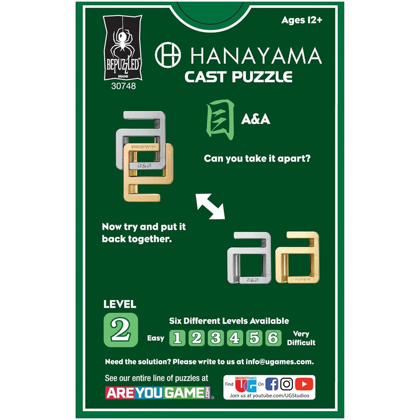 BePuzzled Hanayama A And A Level 2 Cast Puzzle