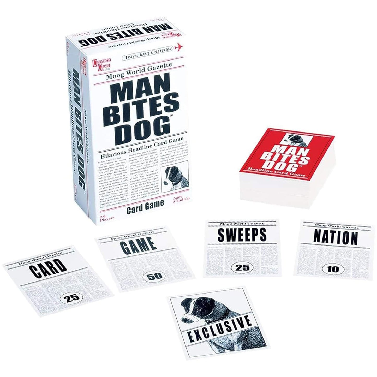 University Games Man Bites Dog Hilarious Headline Card Game