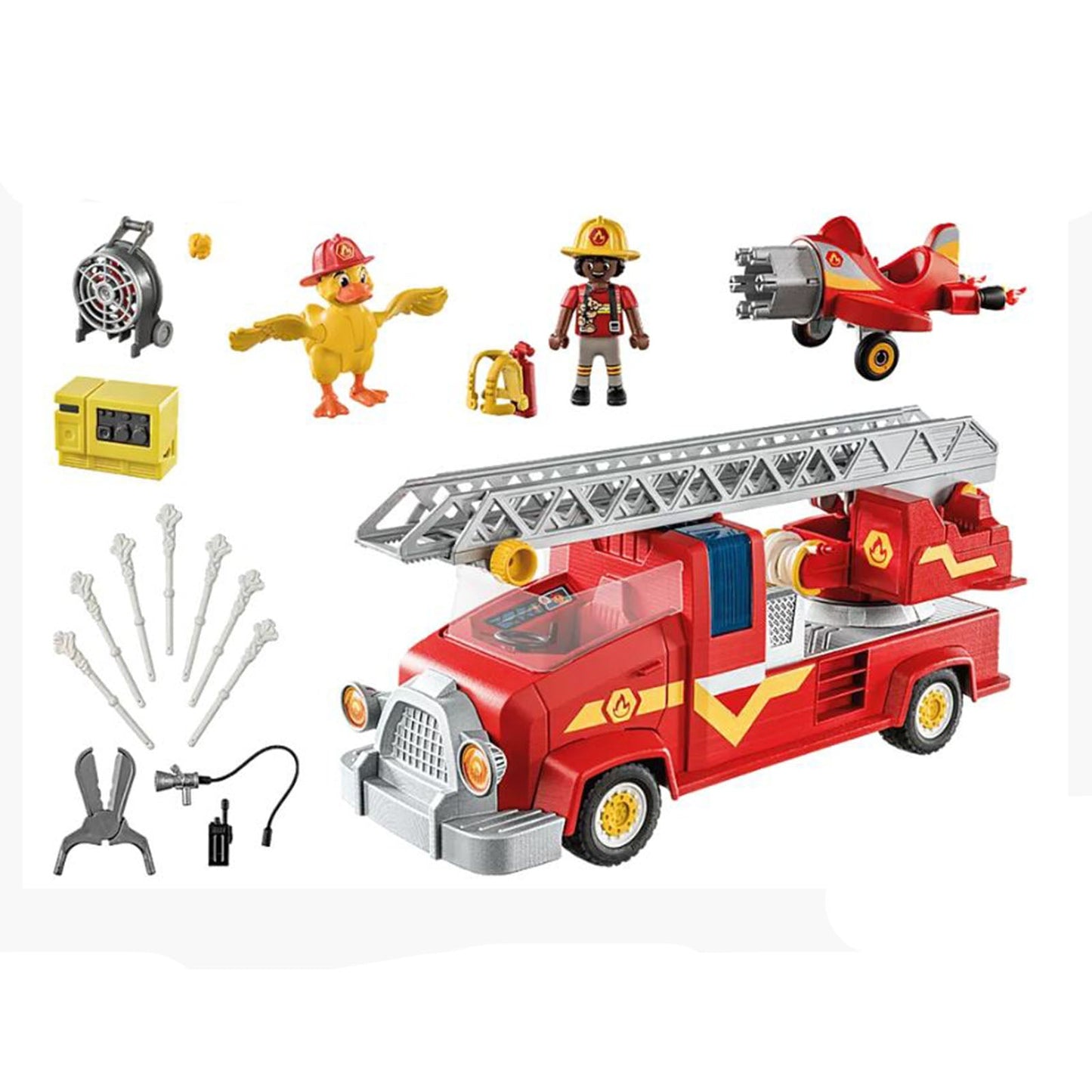 Playmobil Duck On Call Fire Rescue Truck Building Set 70911