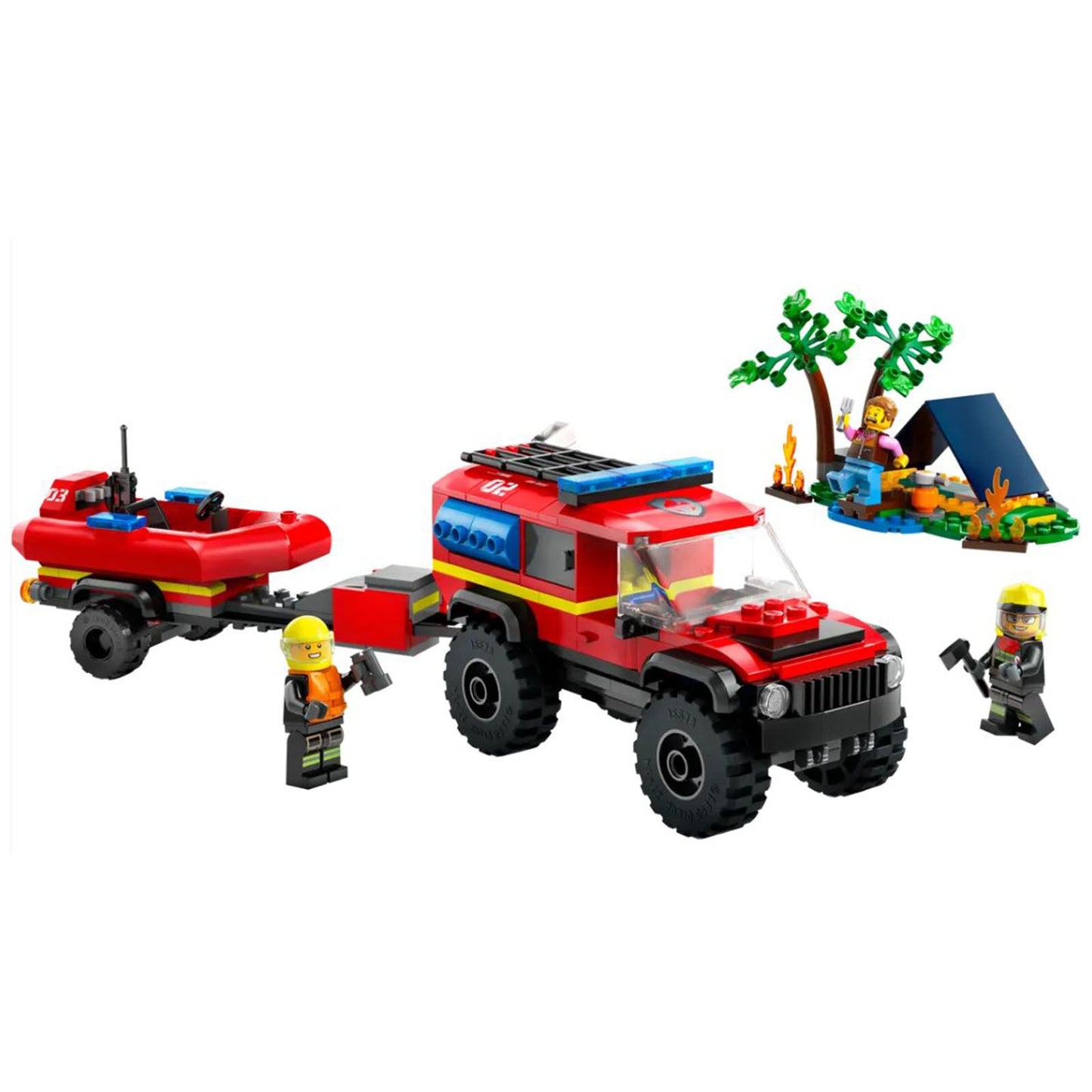 LEGO® City 4x4 Fire Truck With Rescue Boat Building Set 60412