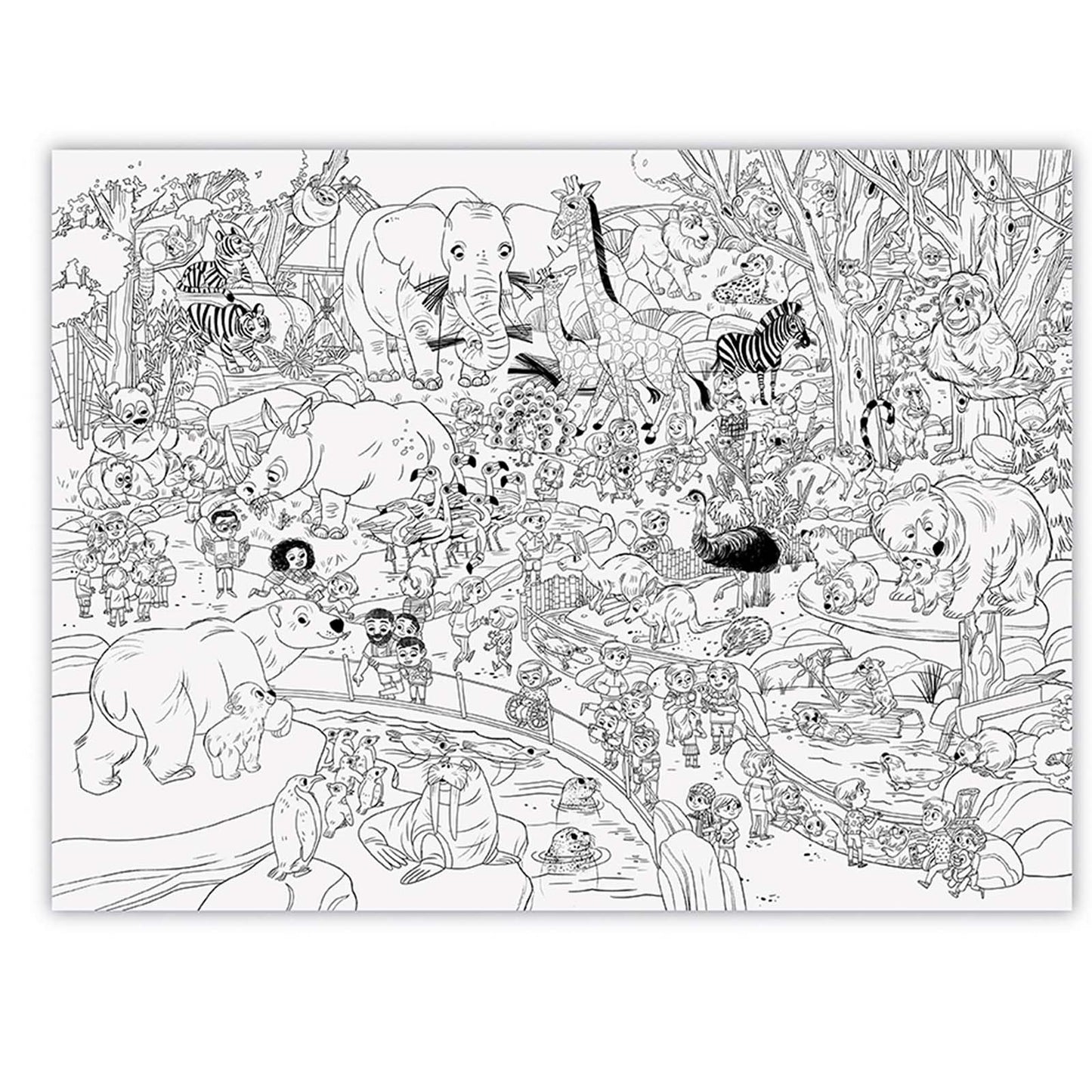 Crocodile Creek Day At The Zoo Giant Coloring Poster