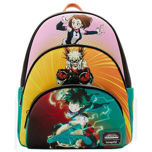 Loungefly My Hero Academia Triple Pocket Scene Mini Backpack