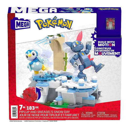 MEGA Pokemon Piplup And Sneasel's Snow Day Building Set