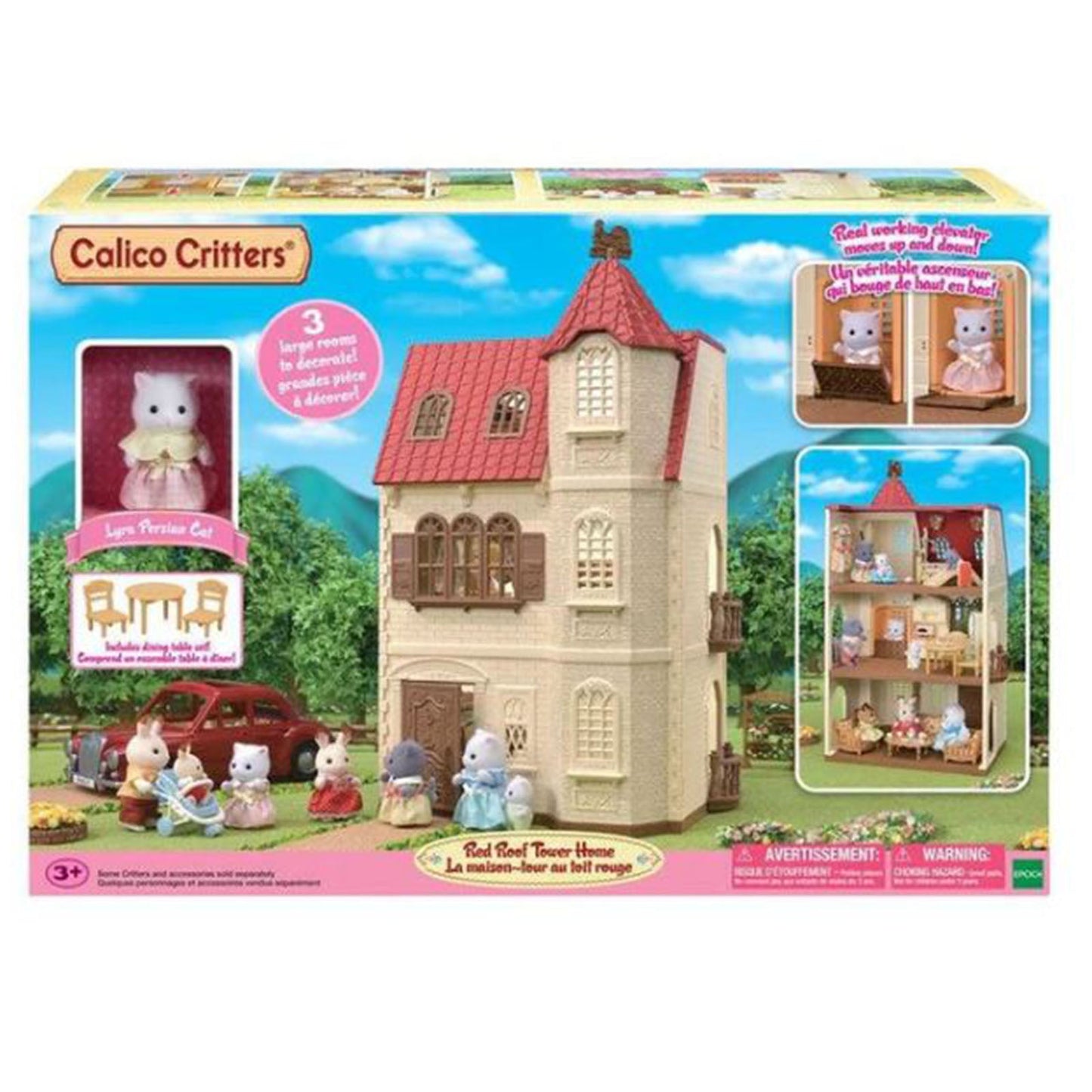 Calico Critter Red Roof Tower Home Playset CF1842