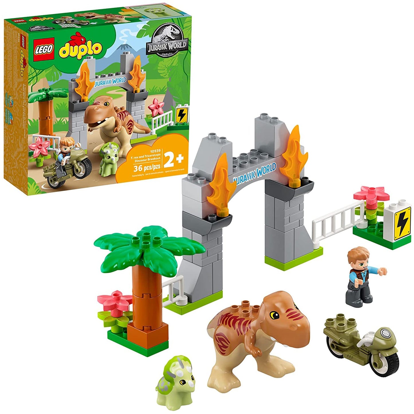 LEGO® Duplo Jurassic World T. Rex And Triceratops Dinosaur Breakout Building Set 10939