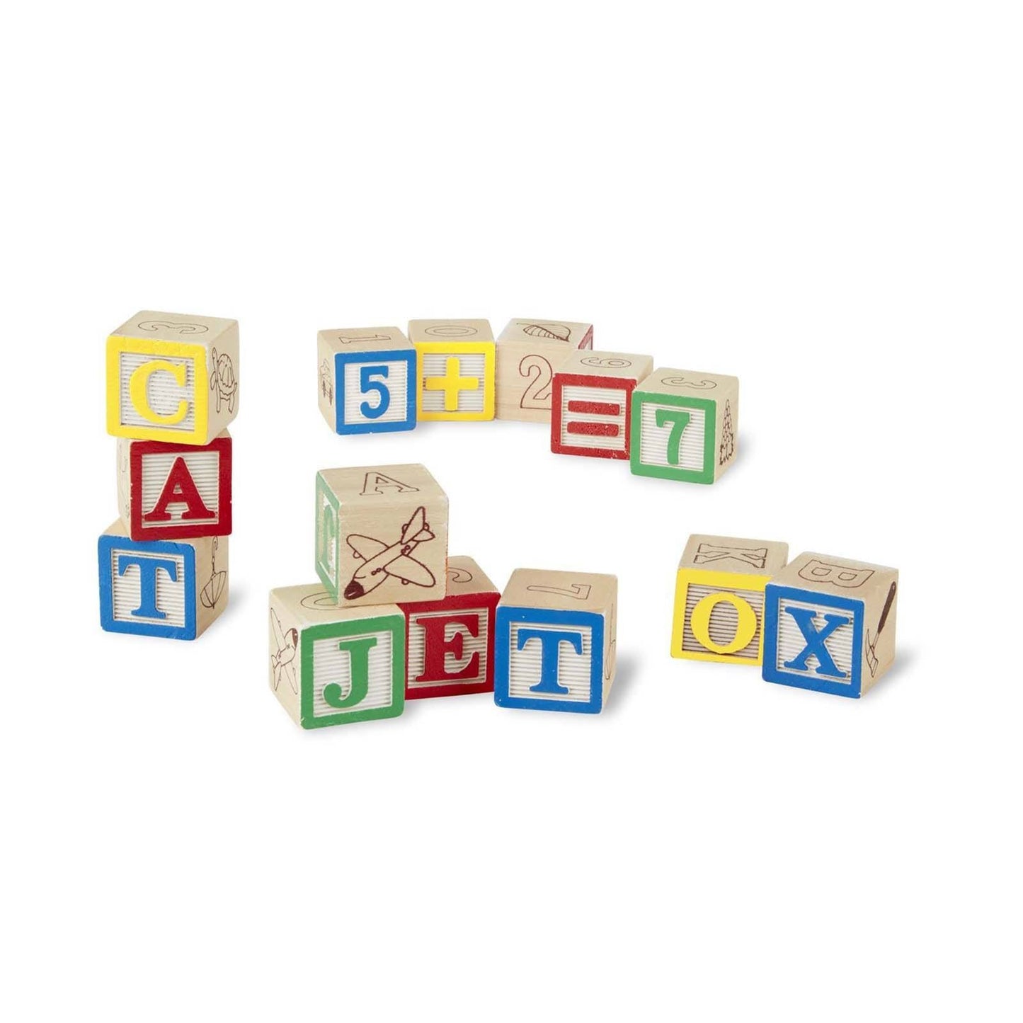 Melissa And Doug Classic Toy Wooden ABC 123 Blocks