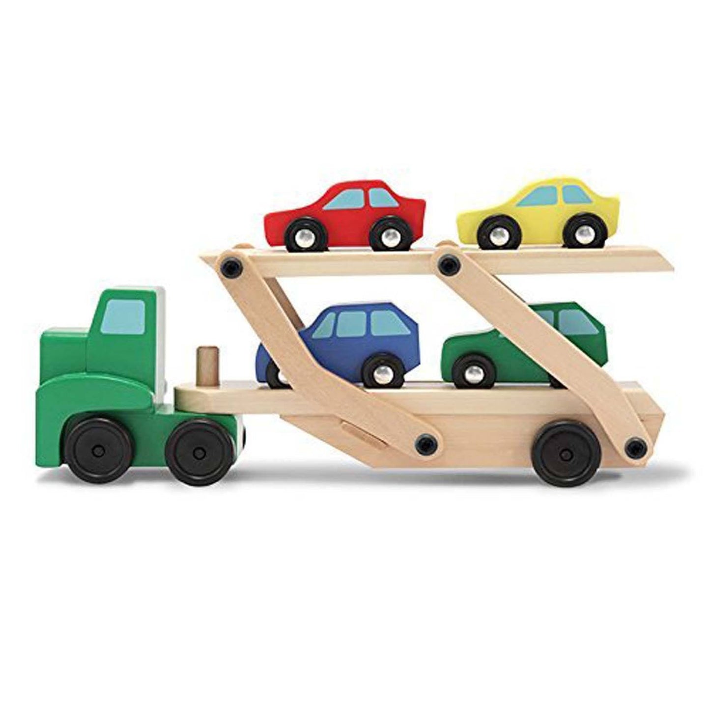 Melissa And Doug Classic Toy Wooden Car Carrier Set