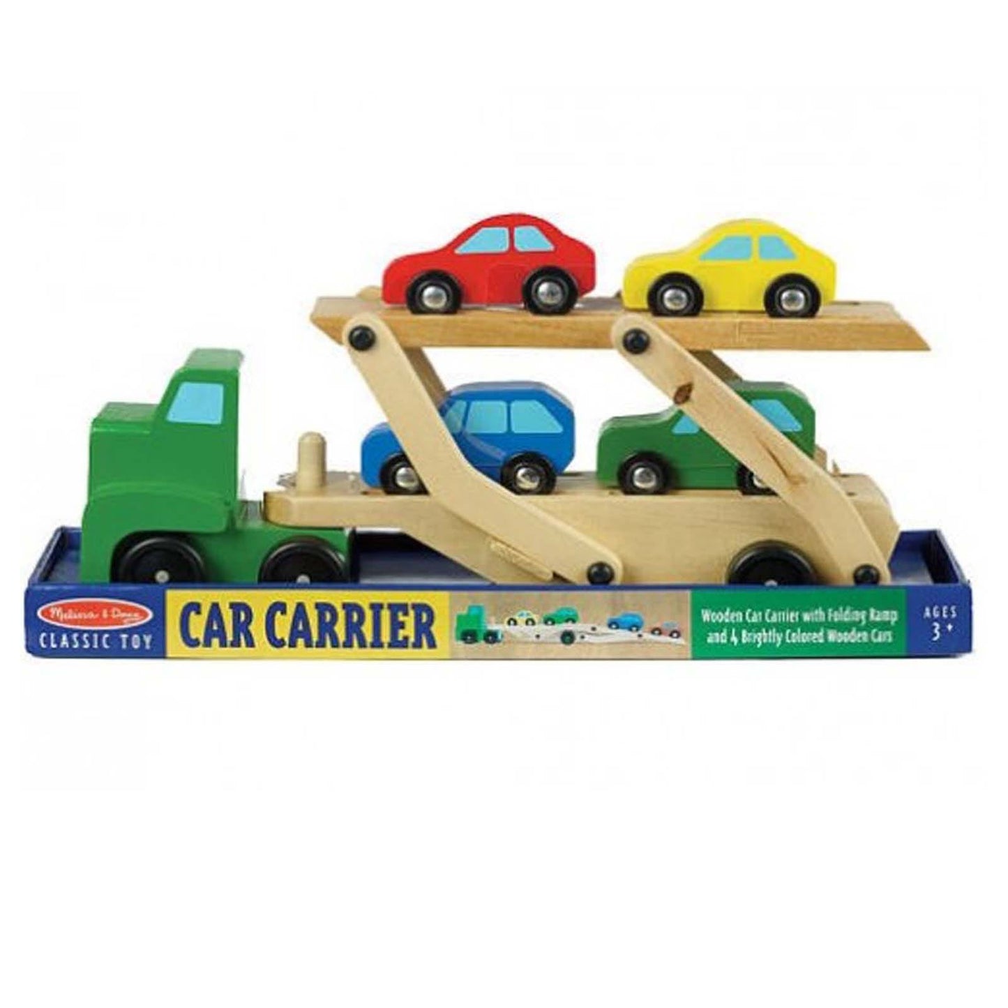 Melissa And Doug Classic Toy Wooden Car Carrier Set