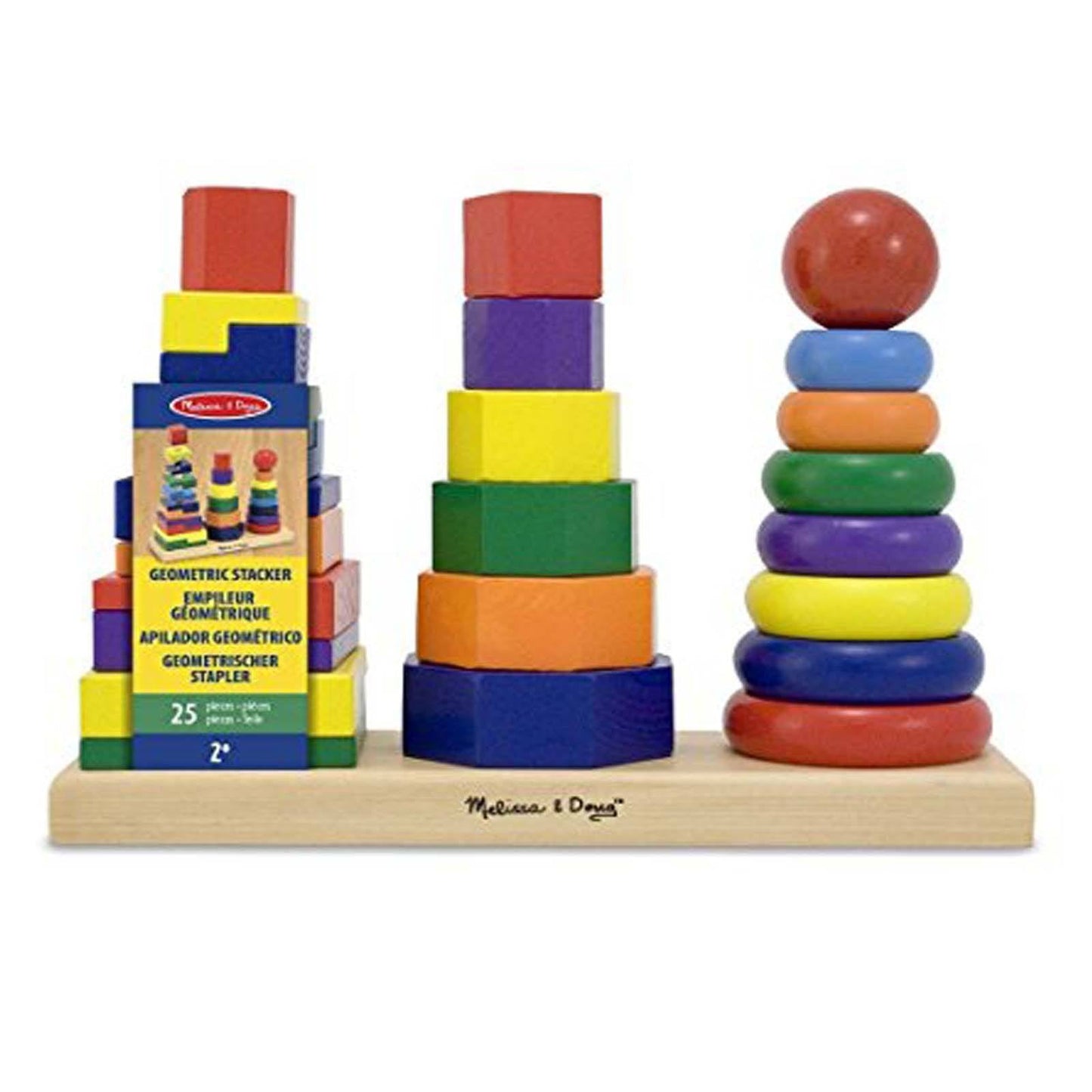 Melissa And Doug Classic Toy Wooden Geometric Stacker