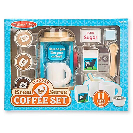 Melissa And Doug Wooden Brew And Serve Coffee Set