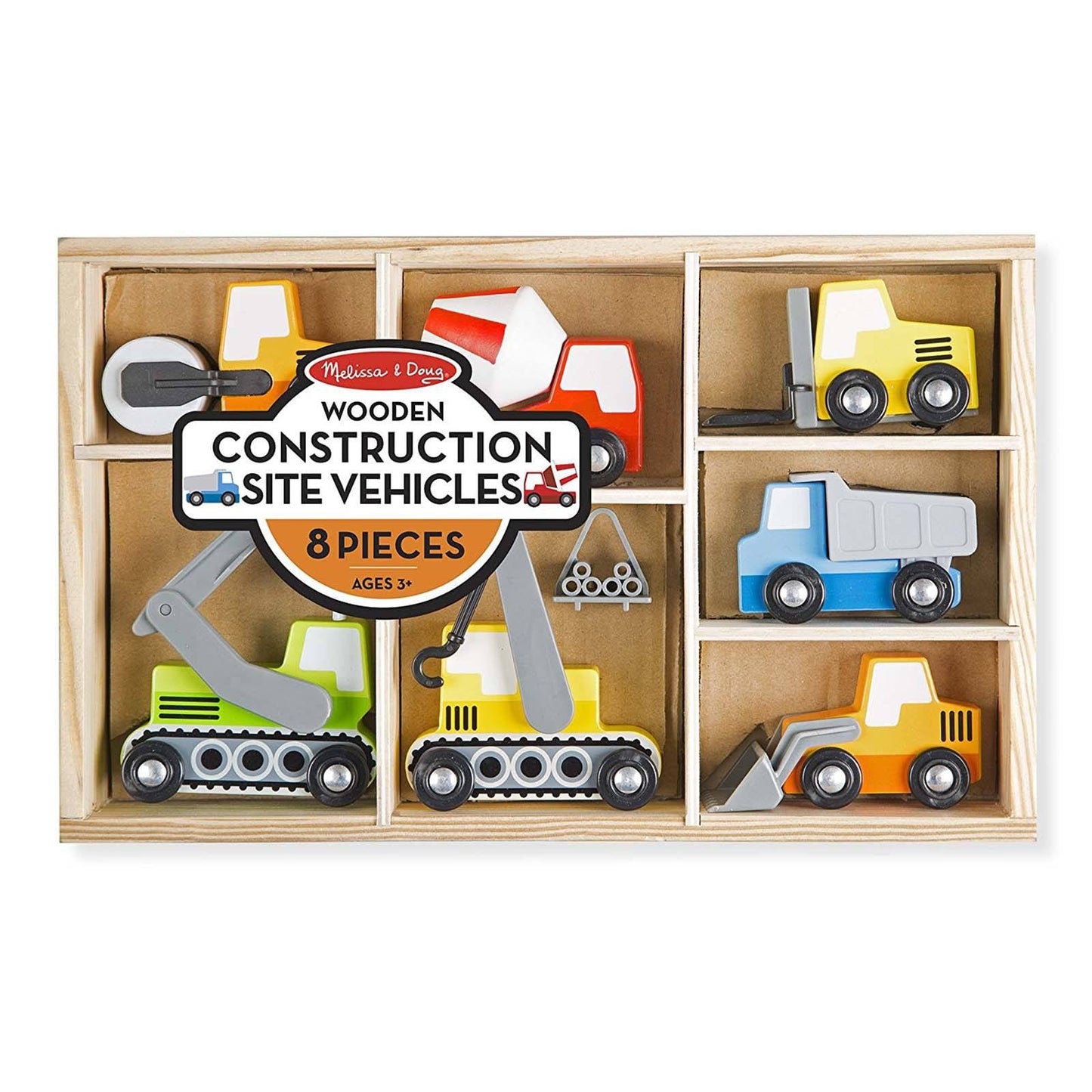 Melissa And Doug Wooden Construction Site Vehicles Set