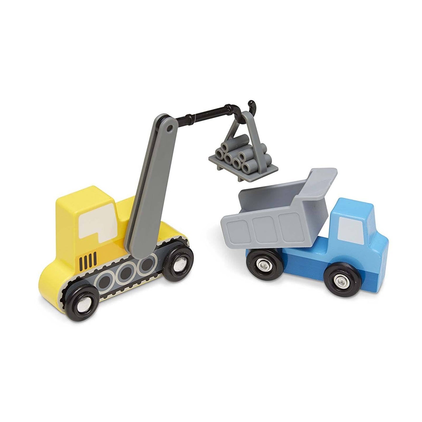 Melissa And Doug Wooden Construction Site Vehicles Set