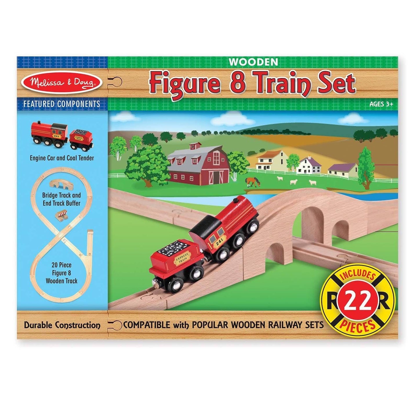 Melissa And Doug Wooden Figure 8 Train Set